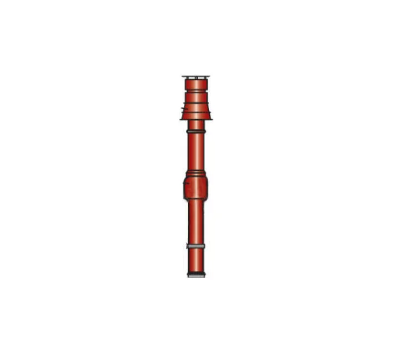 DY 844. Вертикальный коаксиальный дымоход 80/125 красный (PPS)
