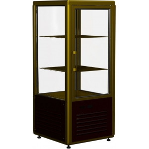 Витрина холодильная настольная ПОЛЮС D4 VM 120-1 (R120C) (0109-0102 (коричнево-золотой))

